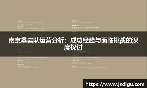 南京攀岩队运营分析：成功经验与面临挑战的深度探讨