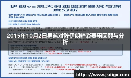 2015年10月2日男篮对阵伊朗精彩赛事回顾与分析